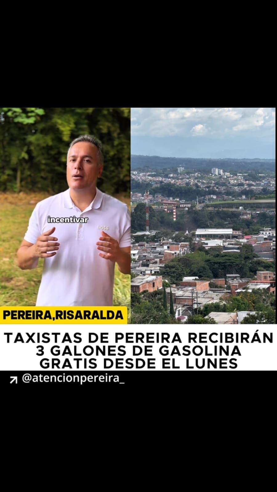 PEREIRA 🌃❤️🚖 TAXISTAS DE PEREIRA RECIBIRÁN 3 GALONES DE GASOLINA GRATIS DESDE EL LUNES. #NOTICIAS A partir del próximo
