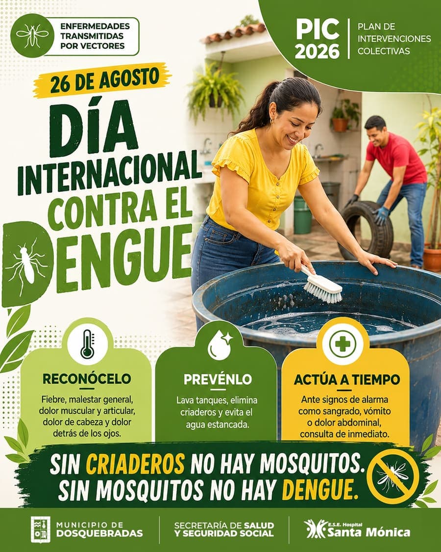 🦟💚 ESTE PRÓXIMO 26 DE AGOSTO SE CONMEMORA EL DÍA INTERNACIONAL CONTRA EL DENGUE Después del terremoto que afectó nuest
