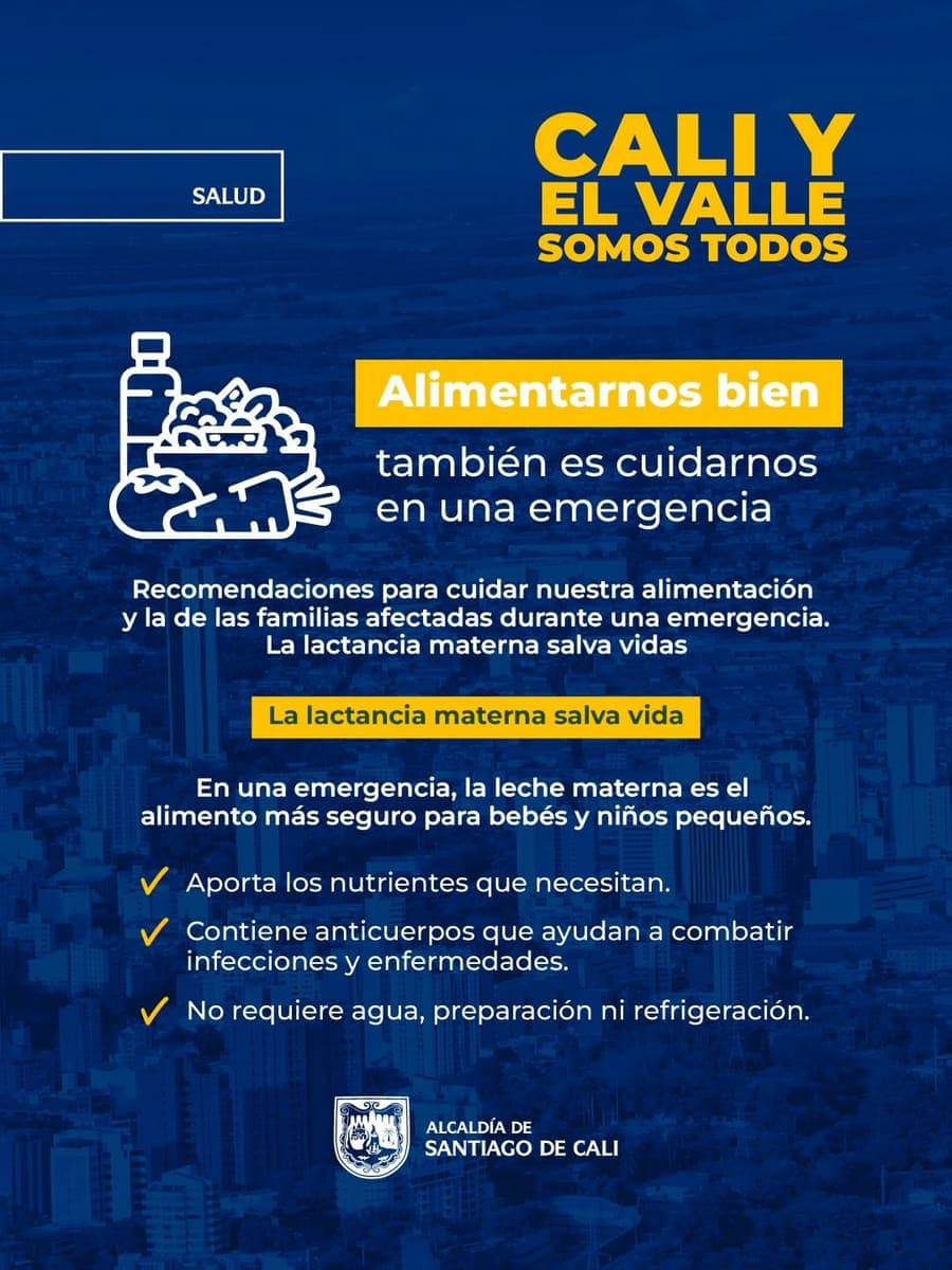 En una emergencia, nuestra alimentación también es parte del cuidado. 🥗 💛 Apoyemos la lactancia materna y prioricemos