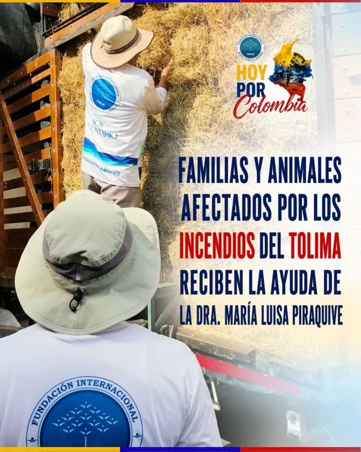 #HoyPorColombia 🇨🇴 | Familias y animales afectados por los incendios en el departamento del Tolima, reciben la ayuda d