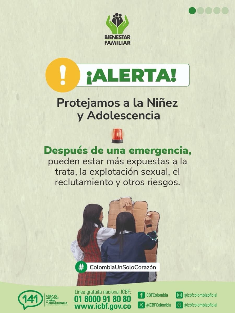 🚨 En una emergencia, proteger también es estar atentos. Después de una emergencia, la niñez y adolescencia pueden estar