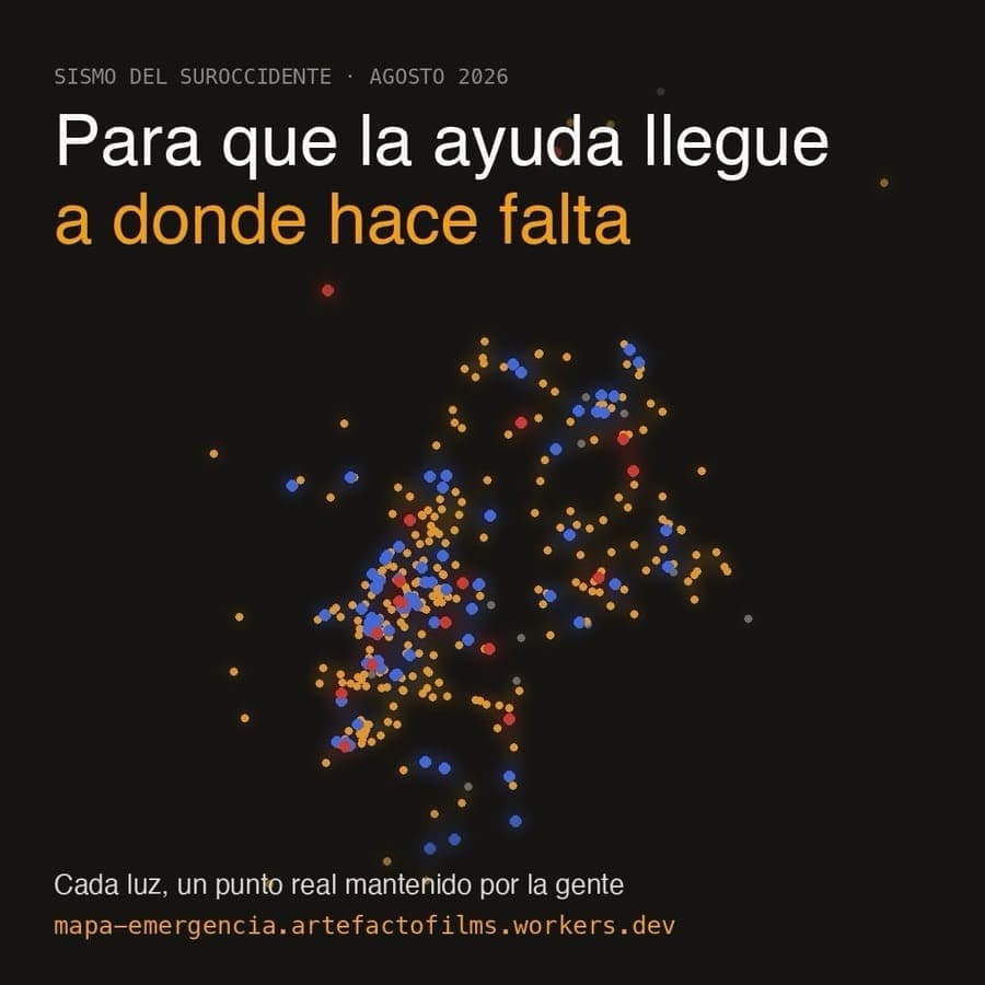 Para que la ayuda llegue exactamente a donde hace falta. 🇨🇴 Desde Artefacto Fílmico hemos habilitado un mapa de emerge