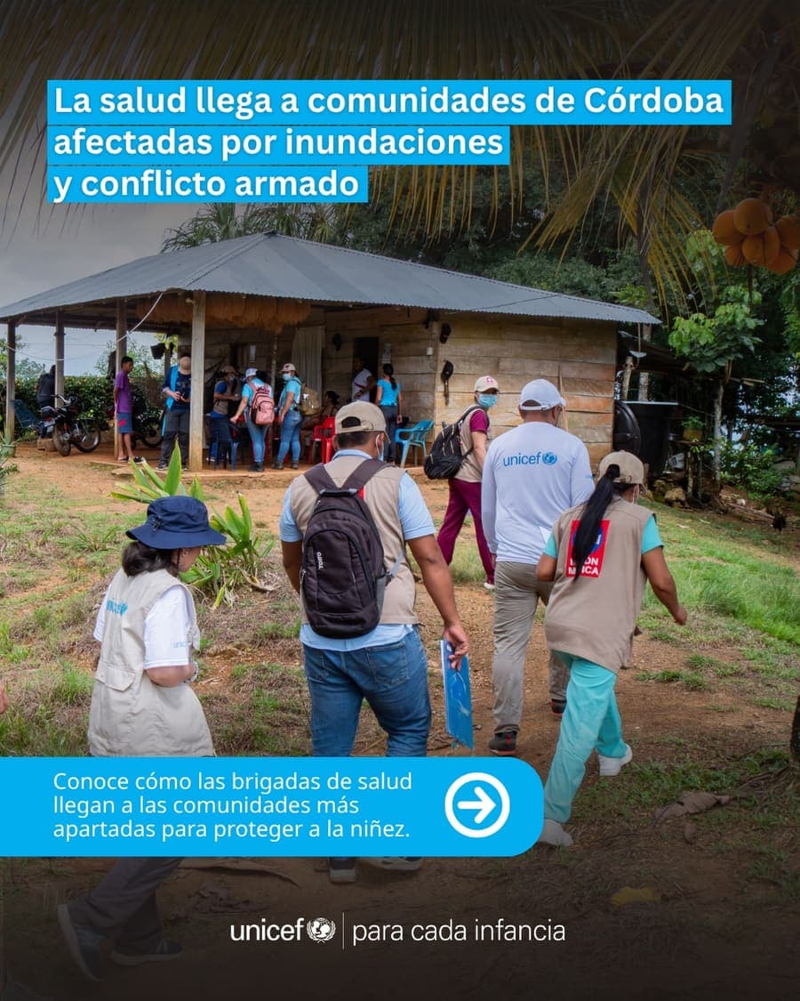 En Córdoba, más de 726 niños y niñas han participado en las brigadas de salud en municipios afectados por inundaciones y