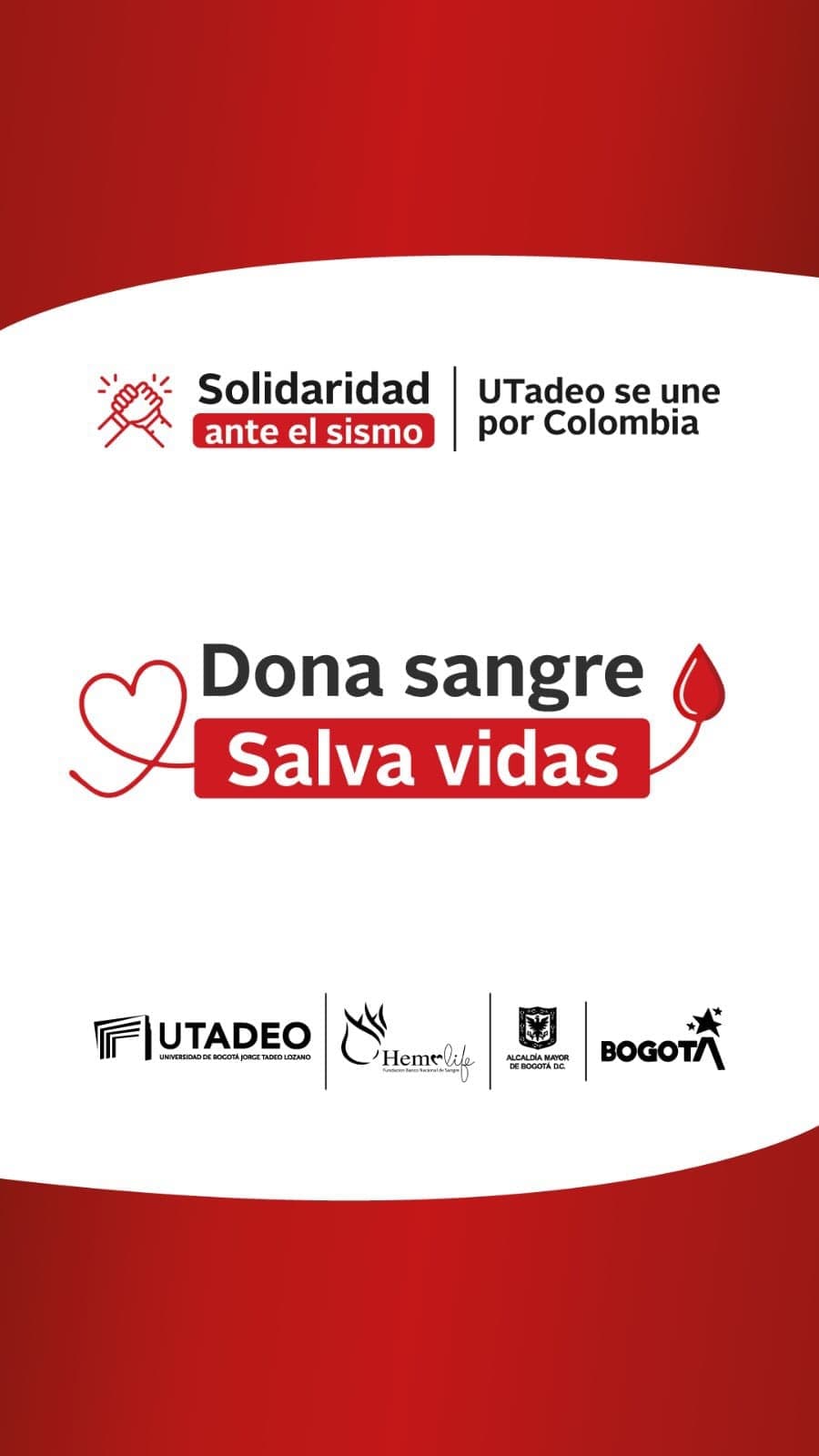 Mañana abrimos las puertas a la jornada de donación de sangre en la UTadeo. Sabemos que muchas familias en Colombia hoy